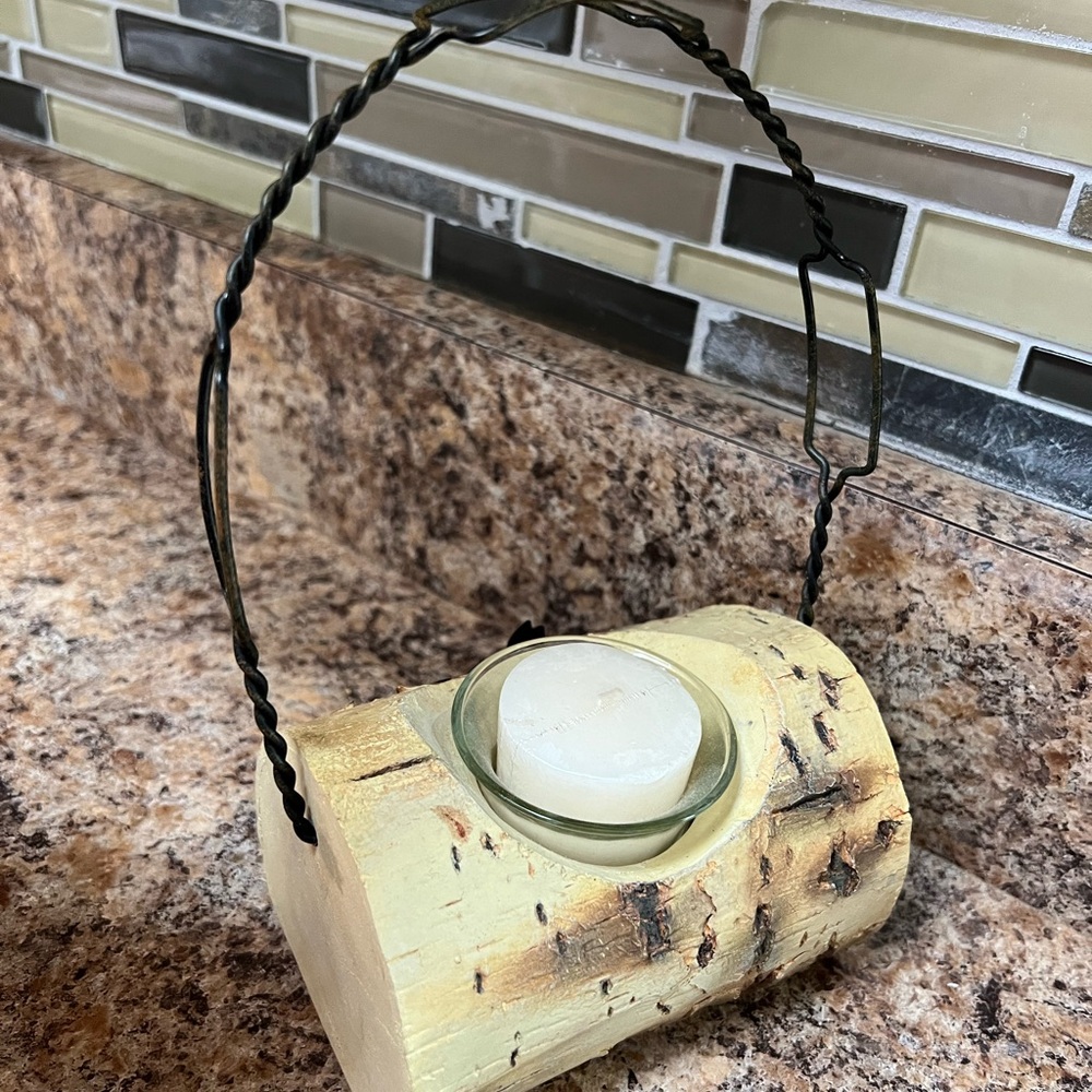 Log Candle Holder